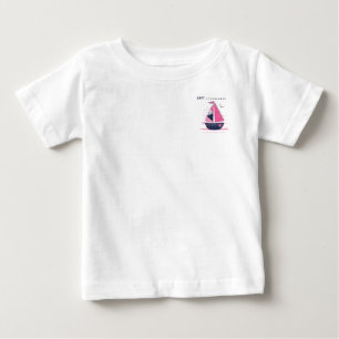 Camiseta De Bebé Tema Marino Femenino Lunares Azul Marino Velero