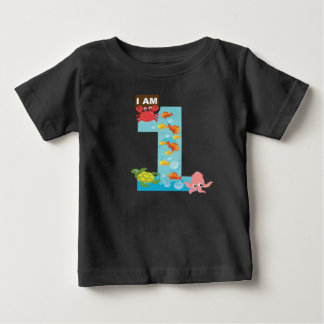 Camiseta De Bebé tema oceánico Primer cumpleaños