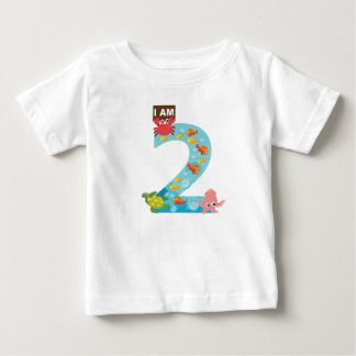 Camiseta De Bebé tema oceánico Segundo cumpleaños