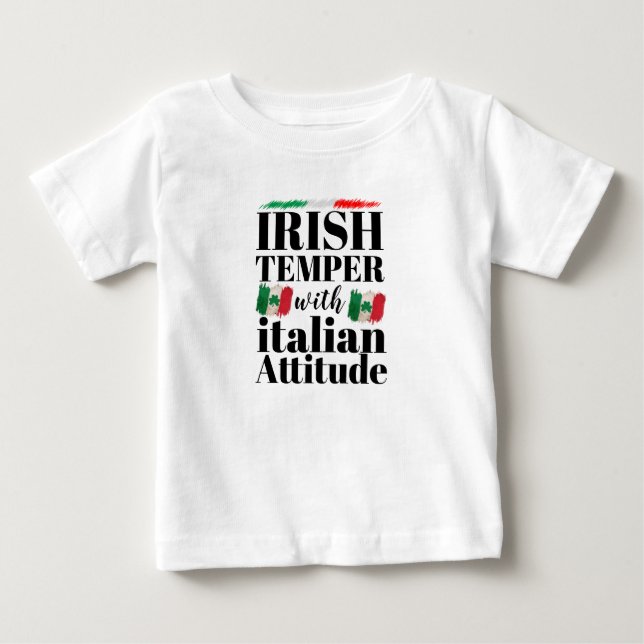 Camiseta De Bebé Temper irlandés con actitud italiana St. Patrick (Anverso)