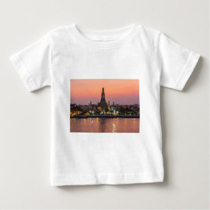 Camiseta De Bebé Templo Wat Arun en Bangkok al atardecer