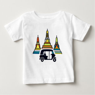Camiseta De Bebé Templos tailandeses y tuk tuks