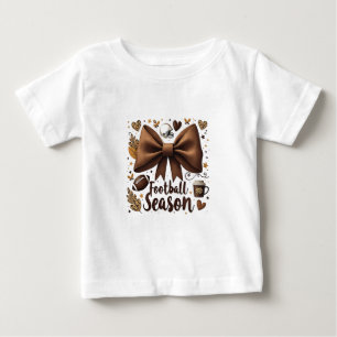 Camiseta De Bebé Temporada de fútbol de Game Day Bow Coquette