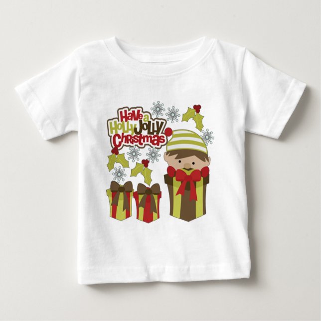 Camiseta De Bebé Ten A Los Navidades De Holly Jolly (Anverso)