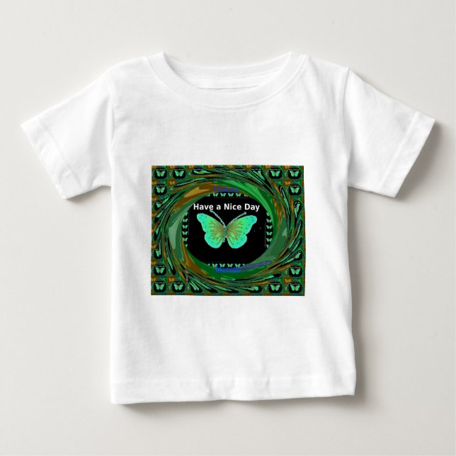 Camiseta De Bebé Ten un buen día y mejor noche mariposa.png (Anverso)