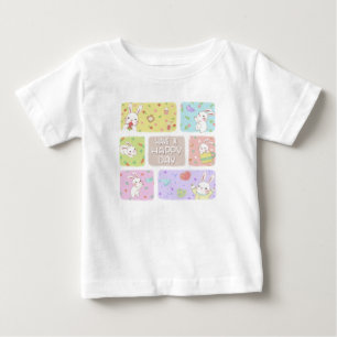 Camiseta De Bebé Ten Un Feliz Día: Un Ilustracion Conejito.