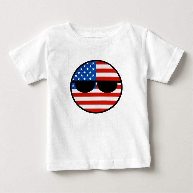 Camiseta De Bebé Tendencia divertida Geeky USA Countryball (Anverso)