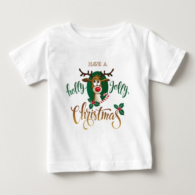 Camiseta De Bebé Tener Un Navidad De Renos De Alegría | Vacaciones (Anverso)