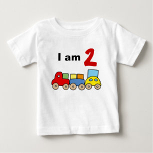 Camiseta De Bebé Tengo 2 años (tren de juguete de madera)