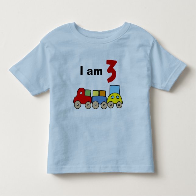 Camiseta De Bebé Tengo 3 años (tren de juguete de madera) (Anverso)