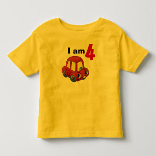 Camiseta De Bebé Tengo 4 años (coche de juguete rojo)