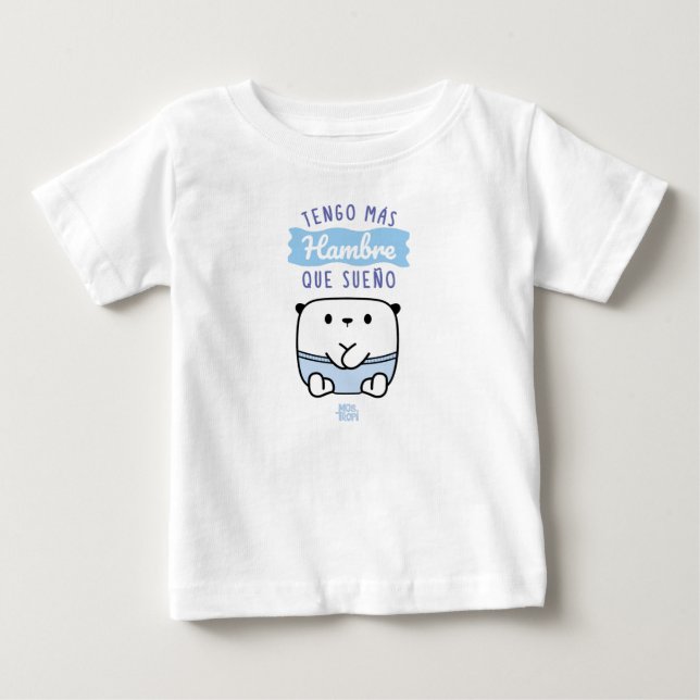 Camiseta De Bebé │Tengo más hambre que sueño (Anverso)