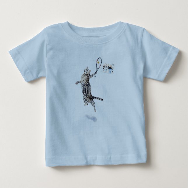Camiseta De Bebé Tenis de juego de gatos (Anverso)
