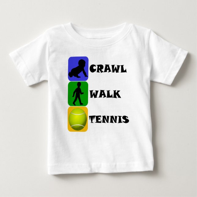 Camiseta De Bebé Tenis del paseo del arrastre (Anverso)
