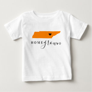 Camiseta De Bebé Tennessee Criado en Casa Naranja y Negro