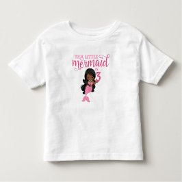 Camiseta De Bebé Tercer cumpleaños de sirena afroamericana