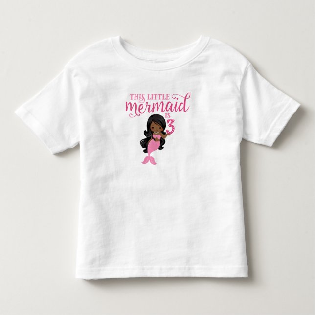 Camiseta De Bebé Tercer cumpleaños de sirena afroamericana (Anverso)