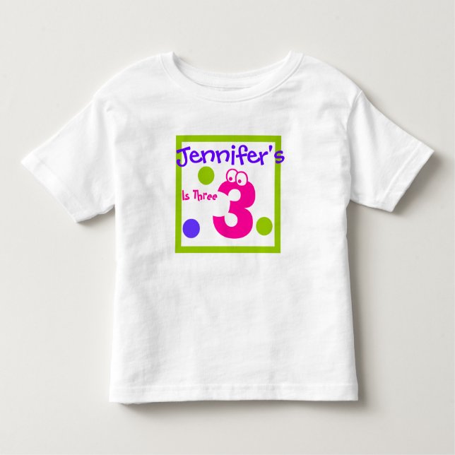 Camiseta De Bebé tercer cumpleaños del niño, (Anverso)