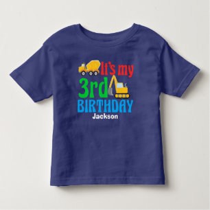 Camiseta De Bebé Tercer cumpleaños Fiesta de vehículos de construcc