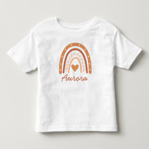 Camiseta De Bebé Terracotta boho arcoíris personalizado neutro en c