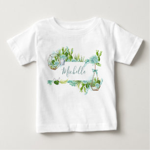 Camiseta De Bebé Terrario de cristal de agua suculenta Baby Shower