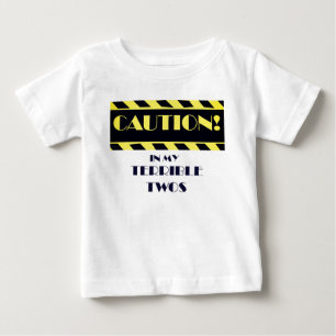Camiseta De Bebé Terrible Cinta De Precaución Amarilla Y Negro