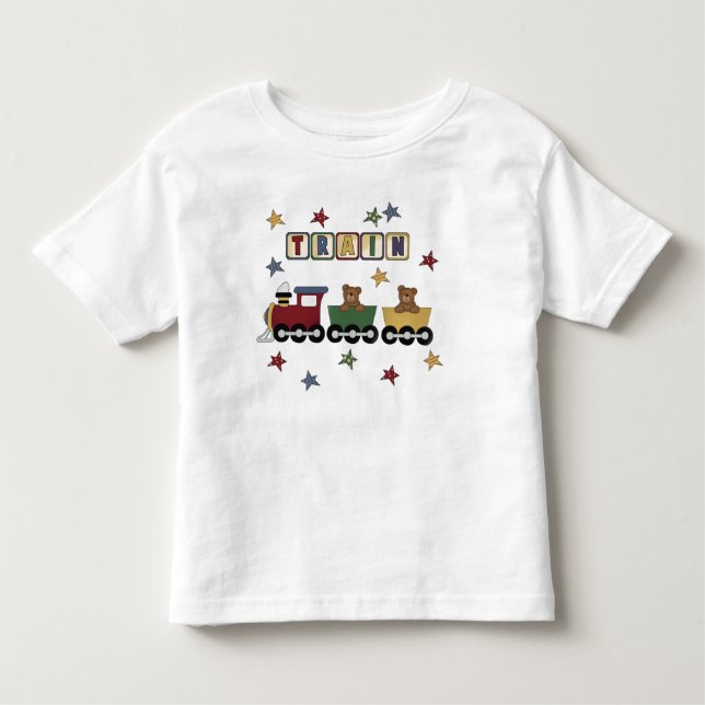 Camiseta De Bebé Tesis de Teddy Bear Train y Regalos (Anverso)