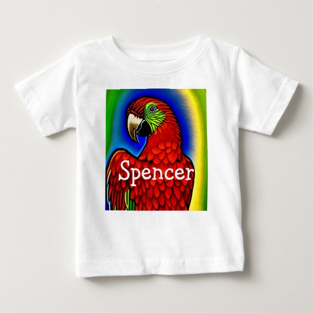 Camiseta De Bebé Tesoro tropical: Resumen de arte de loro vibrante (Anverso)