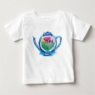 Camiseta De Bebé Tetera de flores