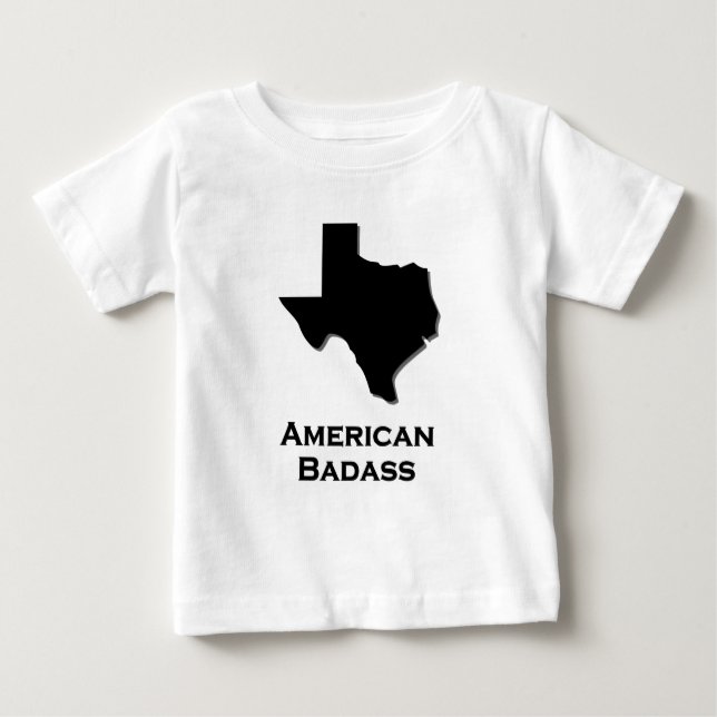 Camiseta De Bebé Texas American Badass black (Anverso)