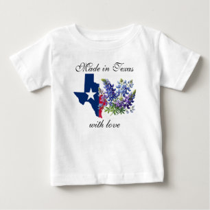 Camiseta De Bebé Texas State Bluebonnets Txor Floral Baby bodysuit