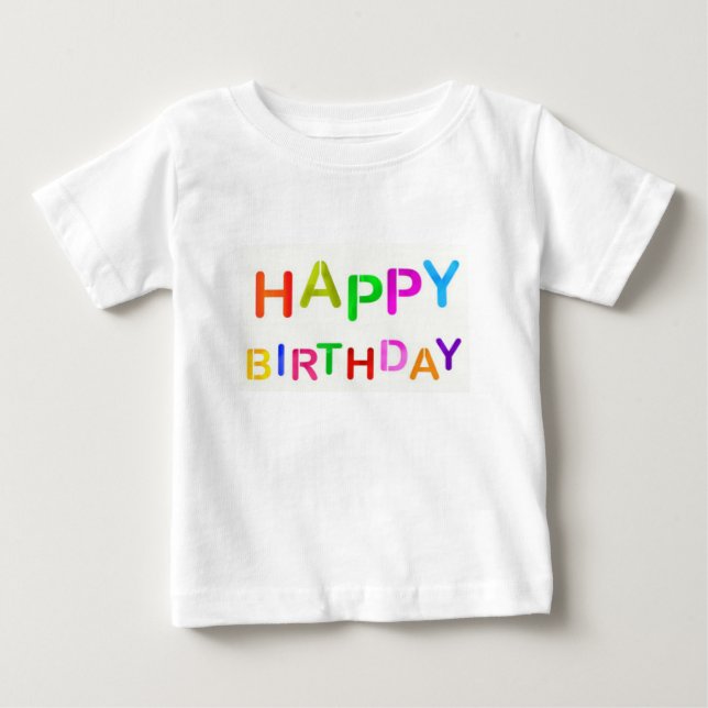 Camiseta De Bebé texto de cumpleaños feliz (Anverso)