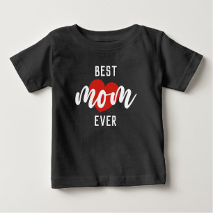 Camiseta De Bebé Texto de diseño lindo, mejor mamá con corazón