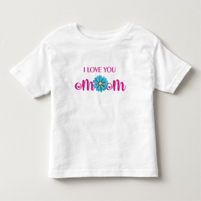 Camiseta De Bebé Texto de diseño lindo te amo a mamá con flor (Anverso)