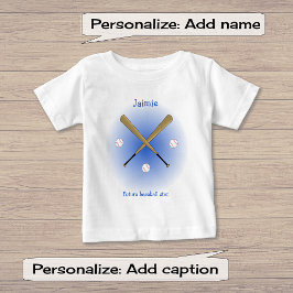 Camiseta De Bebé Texto de la futura estrella del béisbol personaliz