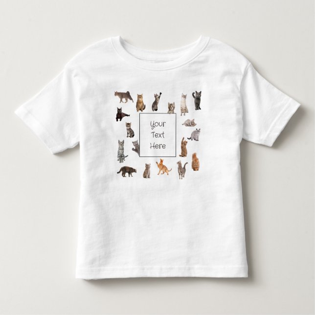 Camiseta De Bebé Texto de Personalizado Adorable de varios gatos ga (Anverso)