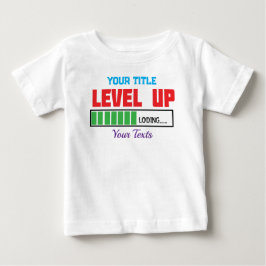 Camiseta De Bebé texto de subir de nivel con progreso de carga verd