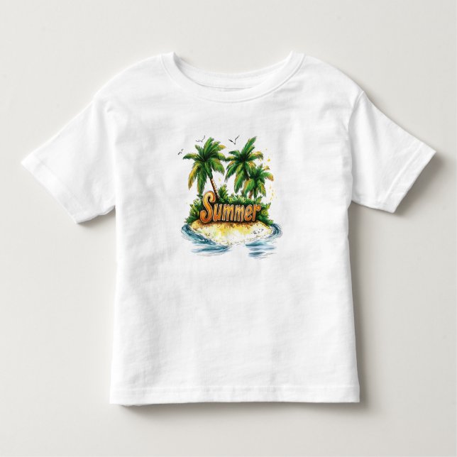Camiseta De Bebé Texto de verano - Isla de verano tropical (Anverso)