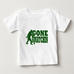Camiseta De Bebé Texto del eslogan verde fuera de squatchin
