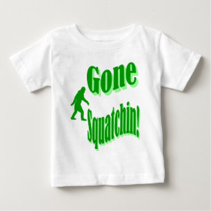 Camiseta De Bebé Texto del eslogan verde fuera de squatchin