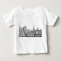 Texto monocromático del horizonte de NYC