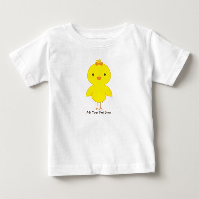 Camiseta De Bebé Texto personalizado de polluelo (Anverso)