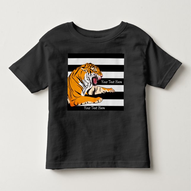 Camiseta De Bebé Texto personalizado/ Tiras de gato del zoológico d (Anverso)
