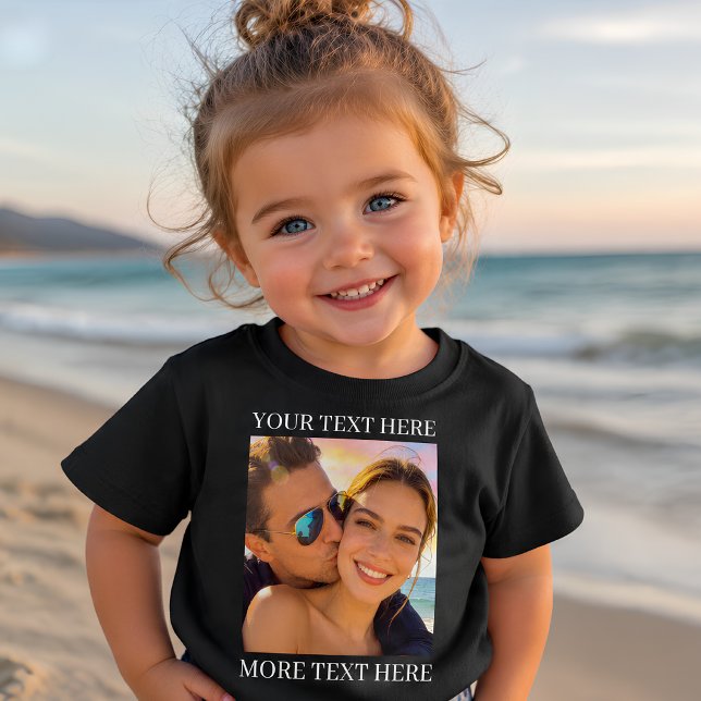 Camiseta De Bebé Texto personalizado y foto (Subido por el creador)