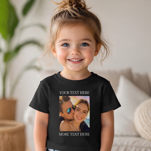 Camiseta De Bebé Texto personalizado y foto (Subido por el creador)