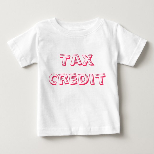 Camiseta De Bebé Texto rosa de crédito fiscal (Anverso)
