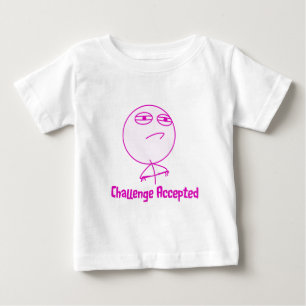 Camiseta De Bebé Texto rosado y blanco aceptado desafío