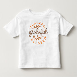 Camiseta De Bebé Thankful Grateful Blessed Thanksgiving Pumpkin