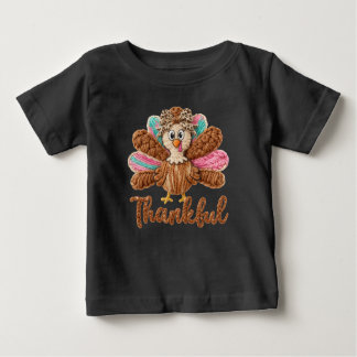 Camiseta De Bebé Thankful Turkey Design – Latch Hook Yarn Crochet S