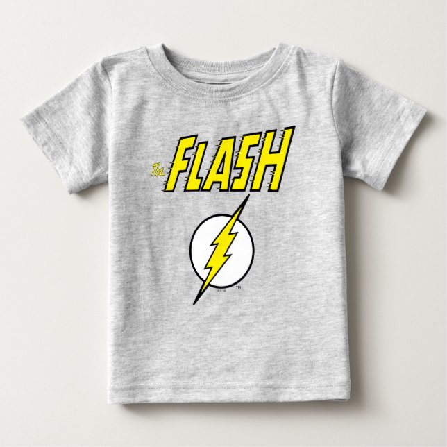 Camiseta De Bebé The Flash Name & Lightning Bolt Logo (Anverso)
